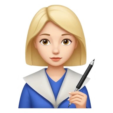 Woman writing with a pen on paper sticker