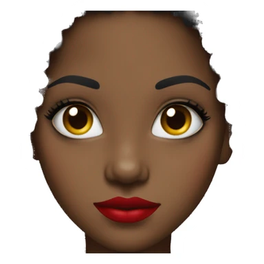 black girl with afro, red lips, long eyelashes sticker