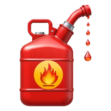 red gasoline canister plain pouring drops of diesel sticker
