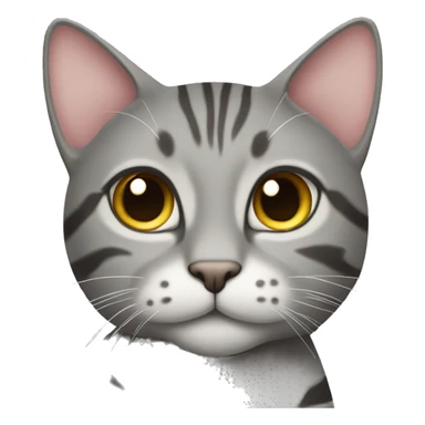 gray tabby cat with long tail  sticker