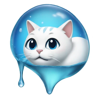 Water dripping on a cat sticker