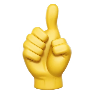 Use the original thumbs up emoji as a template, and create an image of a modified thumbs up where an exact copy but much smaller version of the large thumbs up, has its fingers wrapped around the large thumbs up sticker
