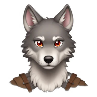 In love wolf anthro. Hearts on eyes sticker