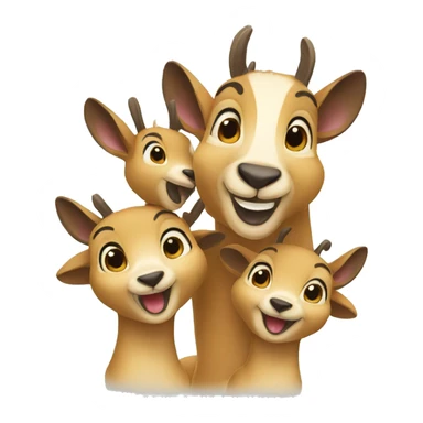 family of laughing 4 chamois sticker
