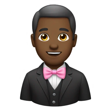 black man wear a pink bow  sticker