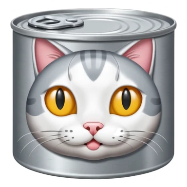 a flat round cat food can sticker