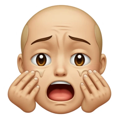 Crying face choking itself sticker