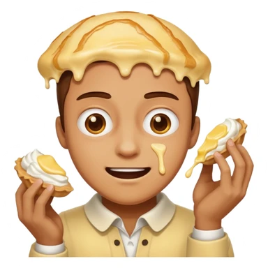 person getting hit in the face with a pie like three stooges sticker