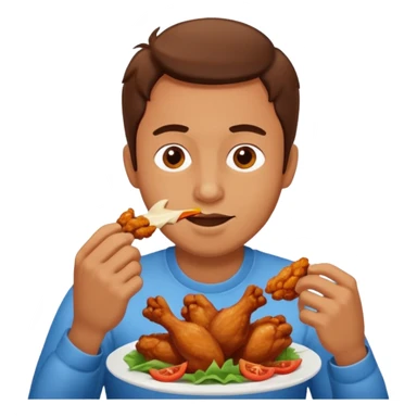 Guy eating wings sticker