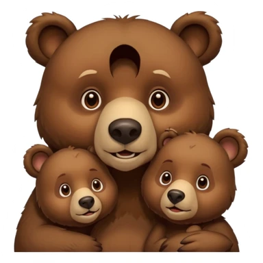 Mama, papa, and baby bear sticker