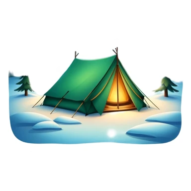 tent in snowy Lapland wilderness with northern lights sticker
