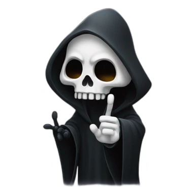 grim reaper waving hand sticker