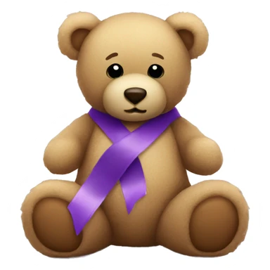 Teddy bear with purple ribbon  sticker