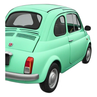 mint green fiat 500 sticker