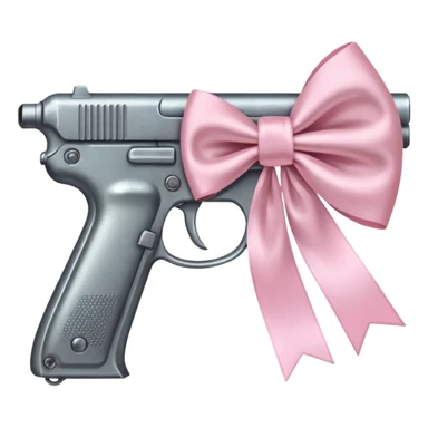 Gun with a light pink bow  sticker