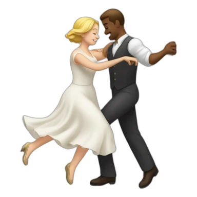 White couple dancing swing sticker
