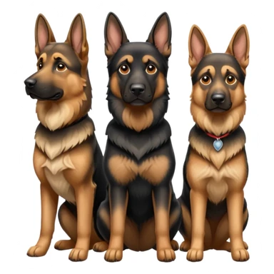 three german sheperds sticker