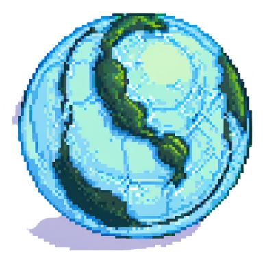 high resolution pixel art planet inspired by Uranus, photorealistic details, pale blue and green colors, space background sticker