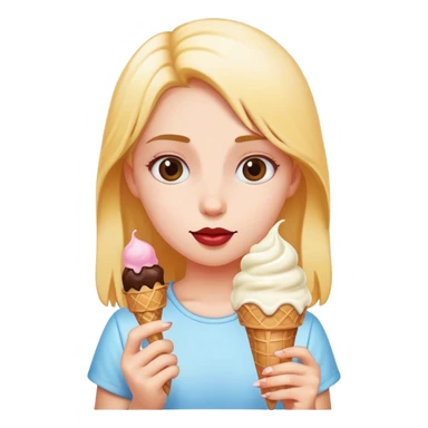 Girl holding ice cream sticker