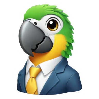 Parrot wearing a tie sticker