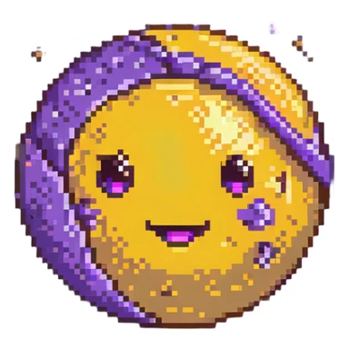 fantasy yellow planet with spots and a cute winking face sticker
