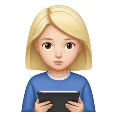 girl taking notes in tablet sticker