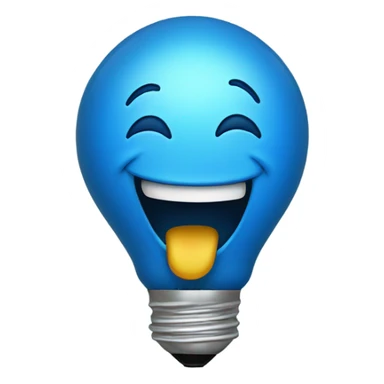 A blue bulb laughing sticker