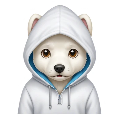 White dog wearing a hoodie  sticker