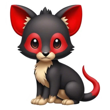 Cute cool black red animal hybrid Fakemon full body sticker