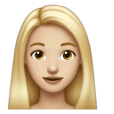 20 year old pretty girl, small sharp nose, long blonde hair, white skin tone. sticker