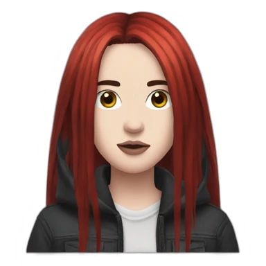 Billie Eilish black and red hair sticker