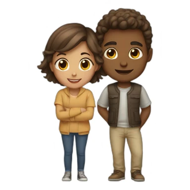 boy and gilr sticker