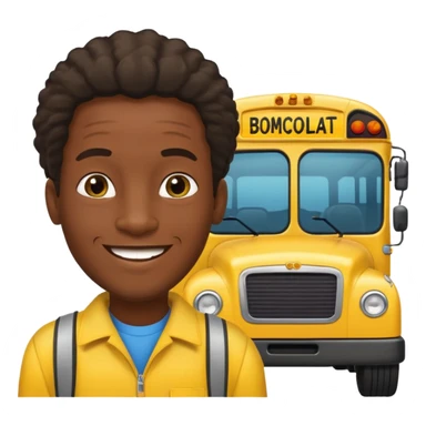 a school bus with a jamaican man saying bomboclat ("BOMBOCLAT' in speech buble) sticker