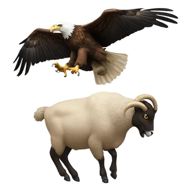 An eagle going after a ram sticker