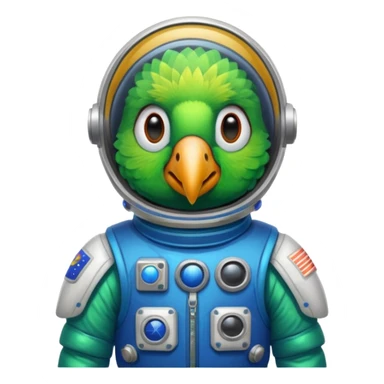 parrot with astronaut suit sticker
