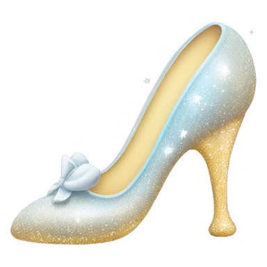 Cinderella glittery glass slipper with stars around it  sticker