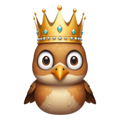 bird with crown and piercings single vibrant colour  sticker