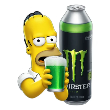 Bart simpsons drinking a monster energy sticker