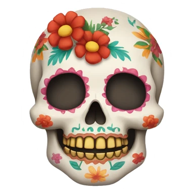 Skull with flowers and Mexican themed  sticker