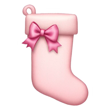  light pink Christmas stocking with bow sticker
