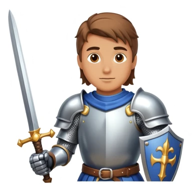brave knight with shining armor and sword sticker