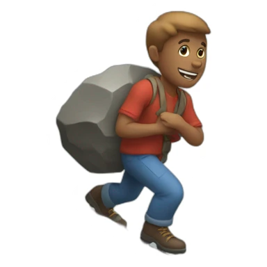 pushing a rock over a hill sticker