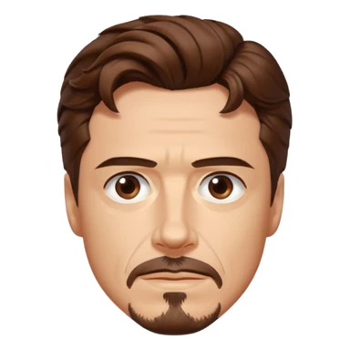 Tony Stark with wavy hair sticker