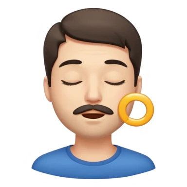 A male with closed eyes but the mouth is whistling sticker