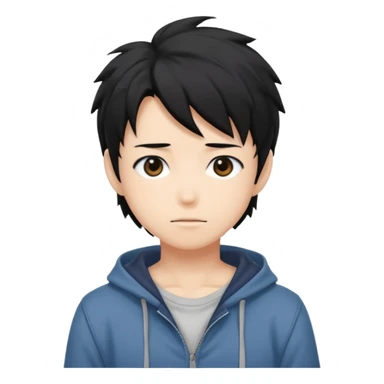 Anime figure Tokyo with messy black hair sticker