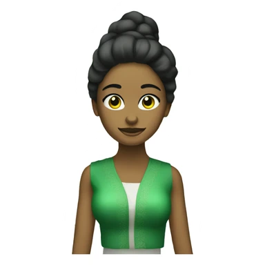 mujer pelo negro,  ojos verdes y espejuelos,  rellenita sticker