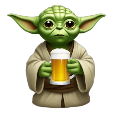 Yoda qui boit une bière sticker