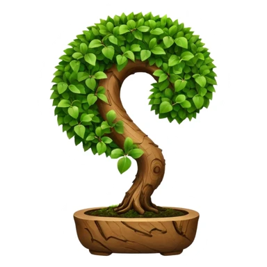 Bonzai with a question mark shape  sticker