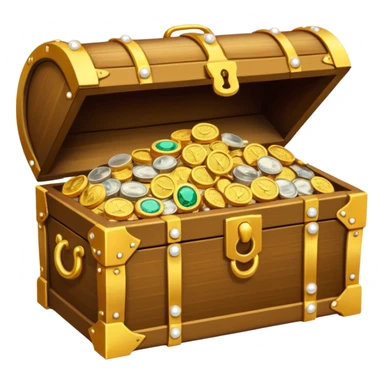 a treasure chest overflowing with Arab currency sticker