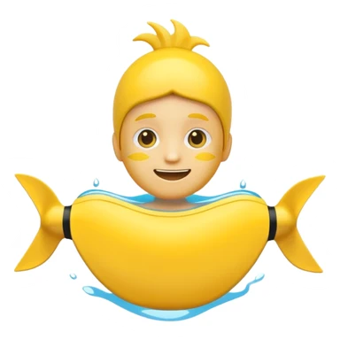 Pleading Face Emoji with swimming fins sticker